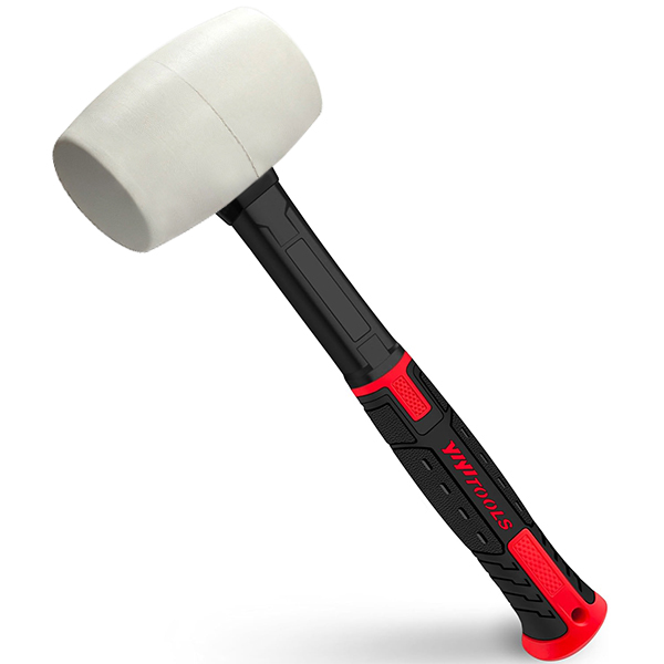 YIYITOOLS 16oz White Rubber Mallet Hammer