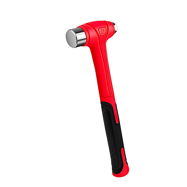 YIYITOOLS 32oz Ball Peen Hammer-Forged Steel Head, Fiberglass Handle with TPR Grip