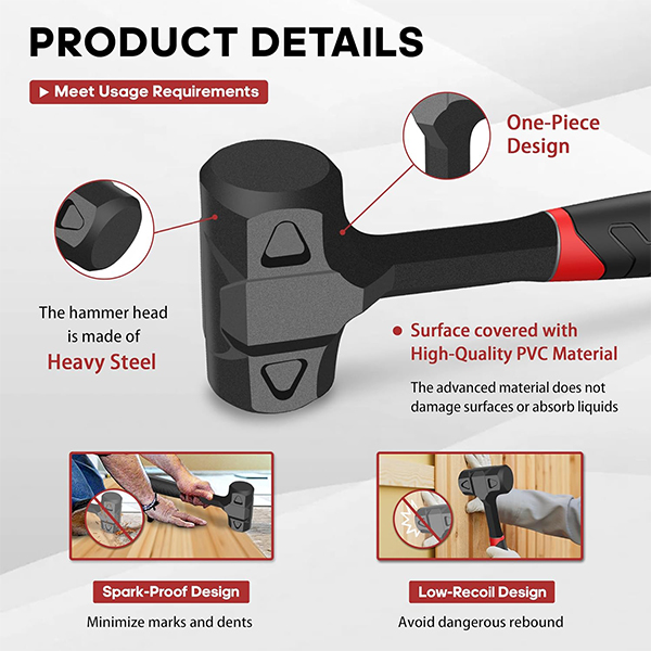 YIYITOOLS 3-Piece Dead Blow Hammer Set - Image 5