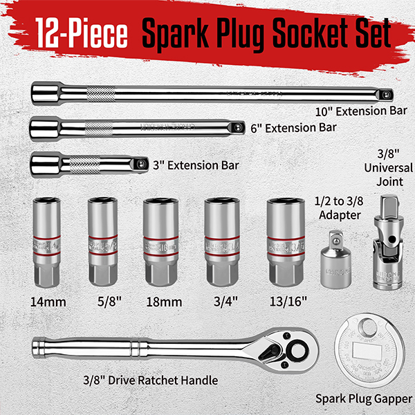 12Pcs Spark Plug Socket Set - Image 2