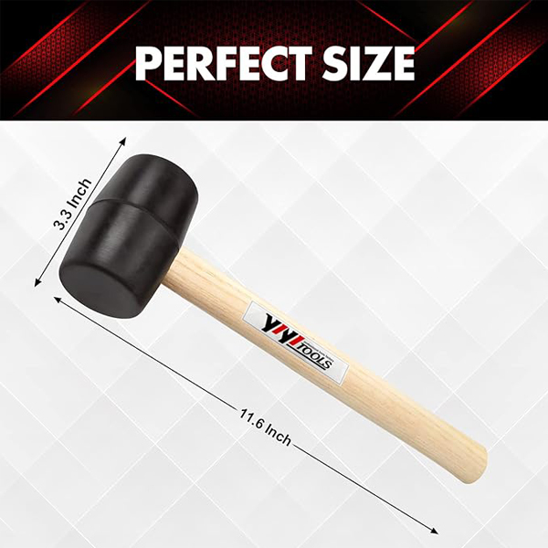 Rubber Mallet Hammer With Wood Handle - Image 2
