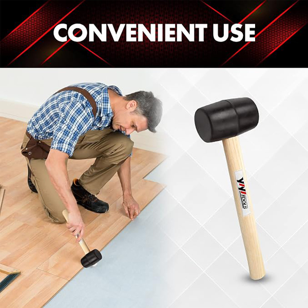 Rubber Mallet Hammer With Wood Handle - Image 3