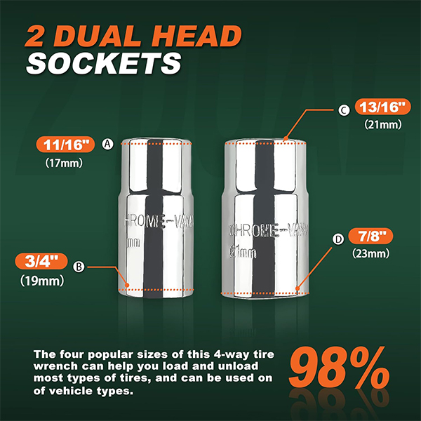 25'' Heavy Duty Extended Lug Wrench with Blow Storage Case - Image 5