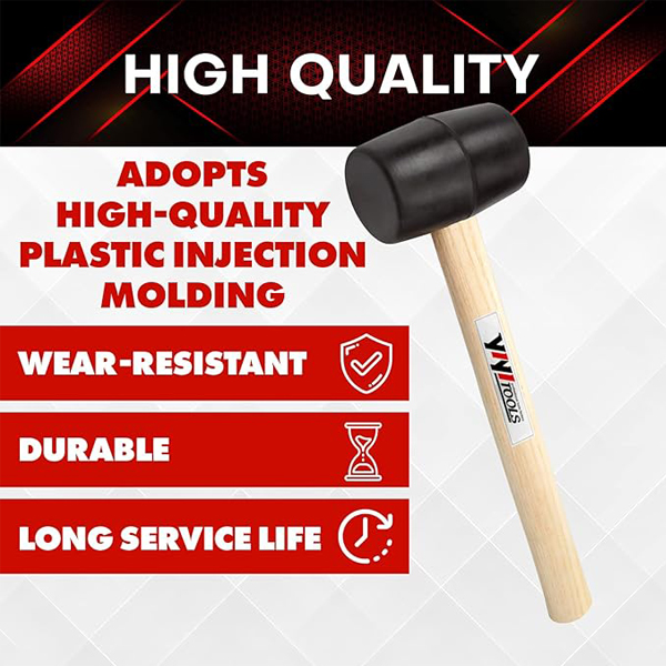 Rubber Mallet Hammer With Wood Handle - Image 4