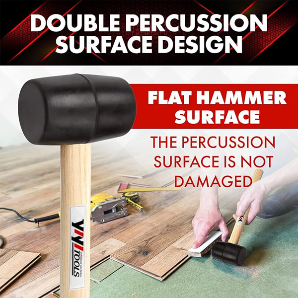 Rubber Mallet Hammer With Wood Handle - Image 5