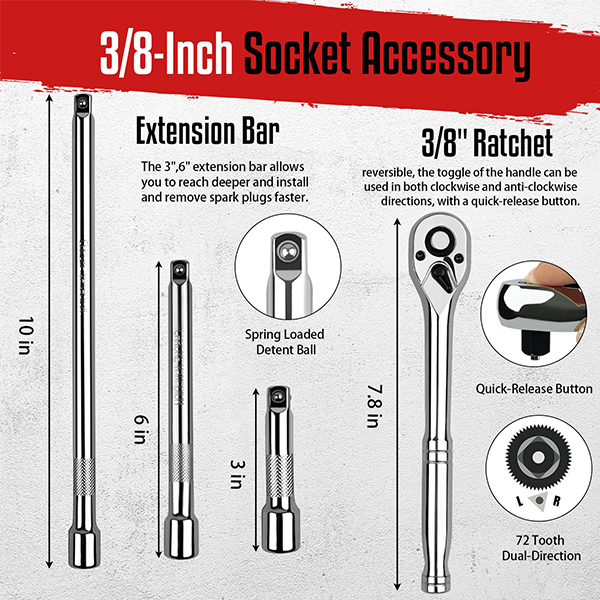 12Pcs Spark Plug Socket Set - Image 6