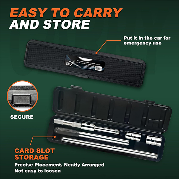 25'' Heavy Duty Extended Lug Wrench with Blow Storage Case - Image 6