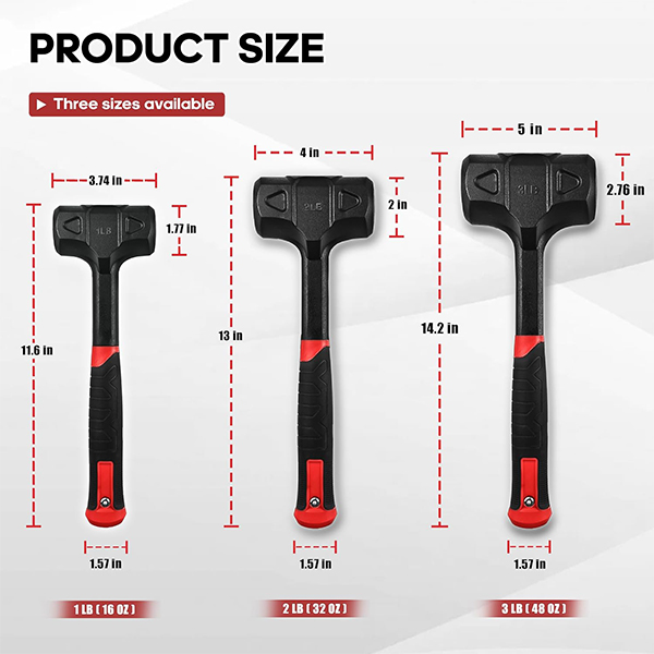 YIYITOOLS 3-Piece Dead Blow Hammer Set - Image 2