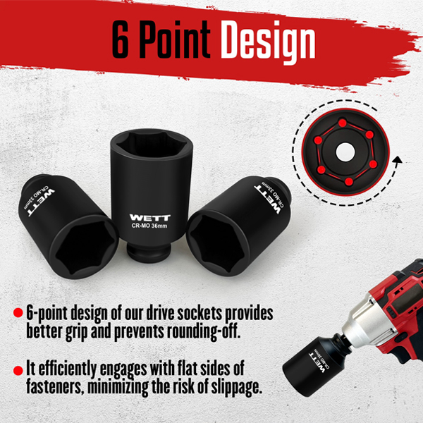 1/2" Drive Deep Large Impact Socket Set - Image 7