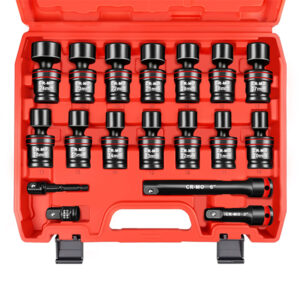 18-Piece 1/2" Drive Shallow Impact Universal Joint Socket Set