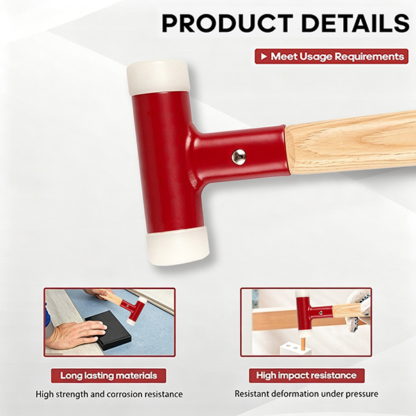 YIYITOOLS 60 mm Dead-Blow Installation Hammer with Walnut Wood Handle - Image 3