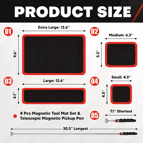 4-Piece Magnetic Tool Mat Set - Image 2